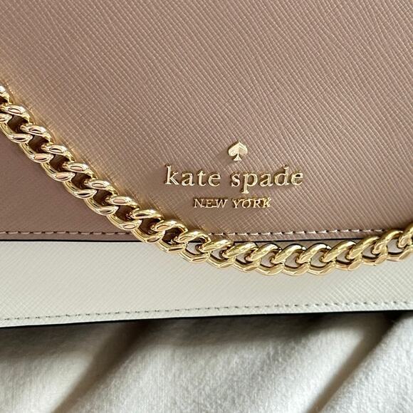 KATE SPADE Carson Convertible Crossbody Bag Warm Beige Multi Colorblock NEW - Picture 3 of 13
